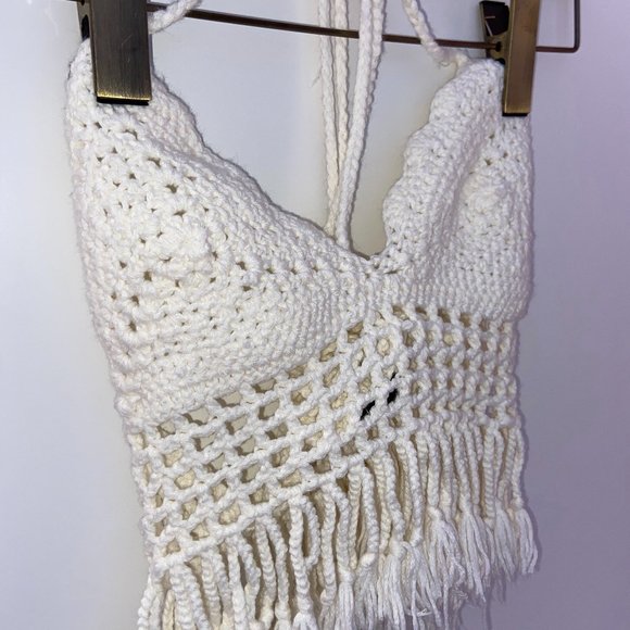 Sabo Skirt Two-Piece Crochet Bralette Set || White - Picture 3 of 16